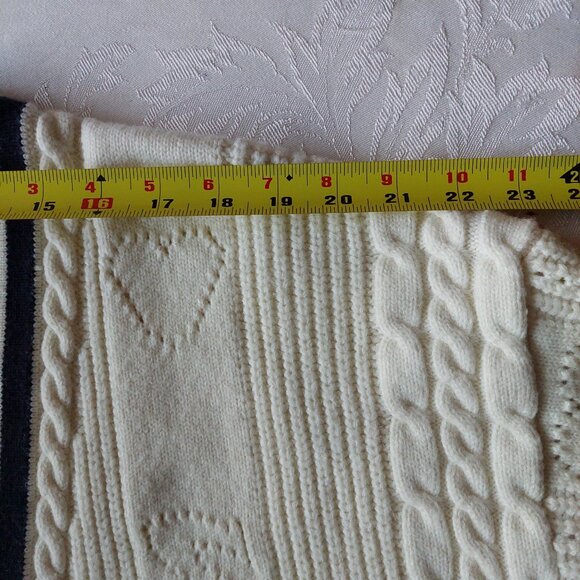 "Pointelle Knit Coatigan" Cardigan Cable Nautical Trim, Women's OverSize S - Picture 4 of 9